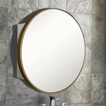 COMFORTCORRECT Round Metal Frame Medicine Cabinet, Brushed Gold CO3335857